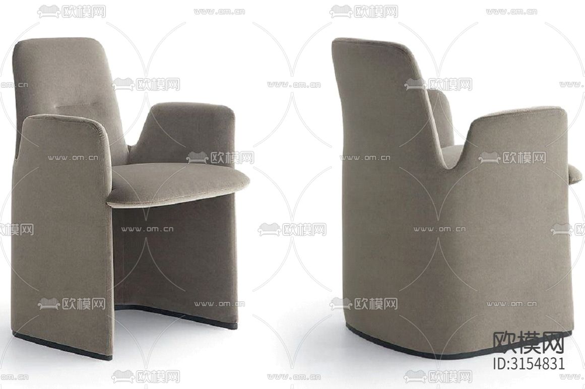 现代家具椅子CAD设计图纸cad大样图下载（渲染图1）