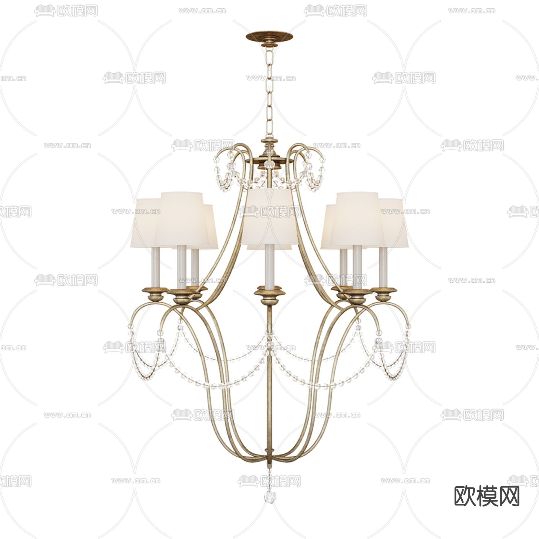 法式吊灯 水晶吊灯3d模型下载