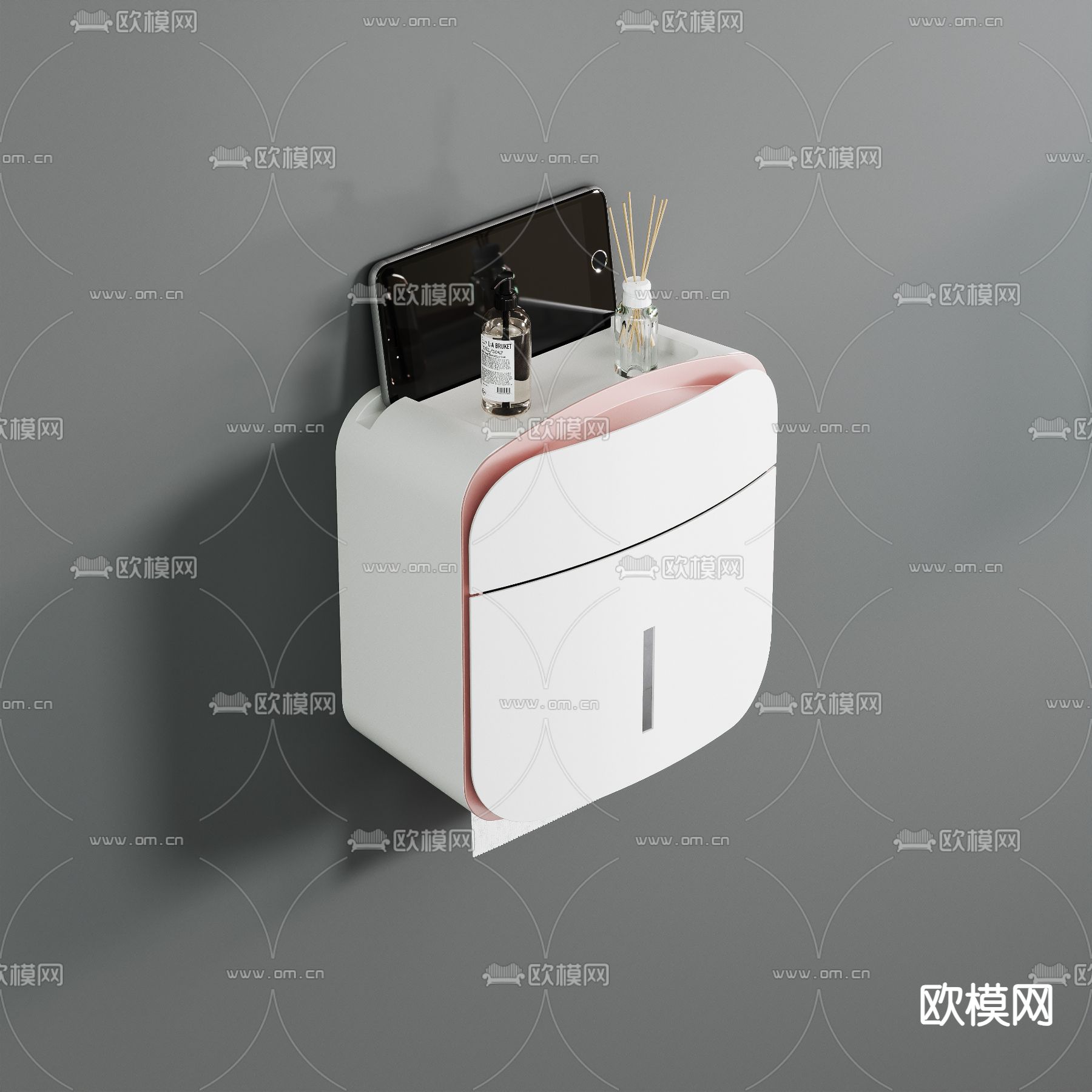 纸巾盒 餐纸盒 浴室用品3d模型下载（渲染图4）