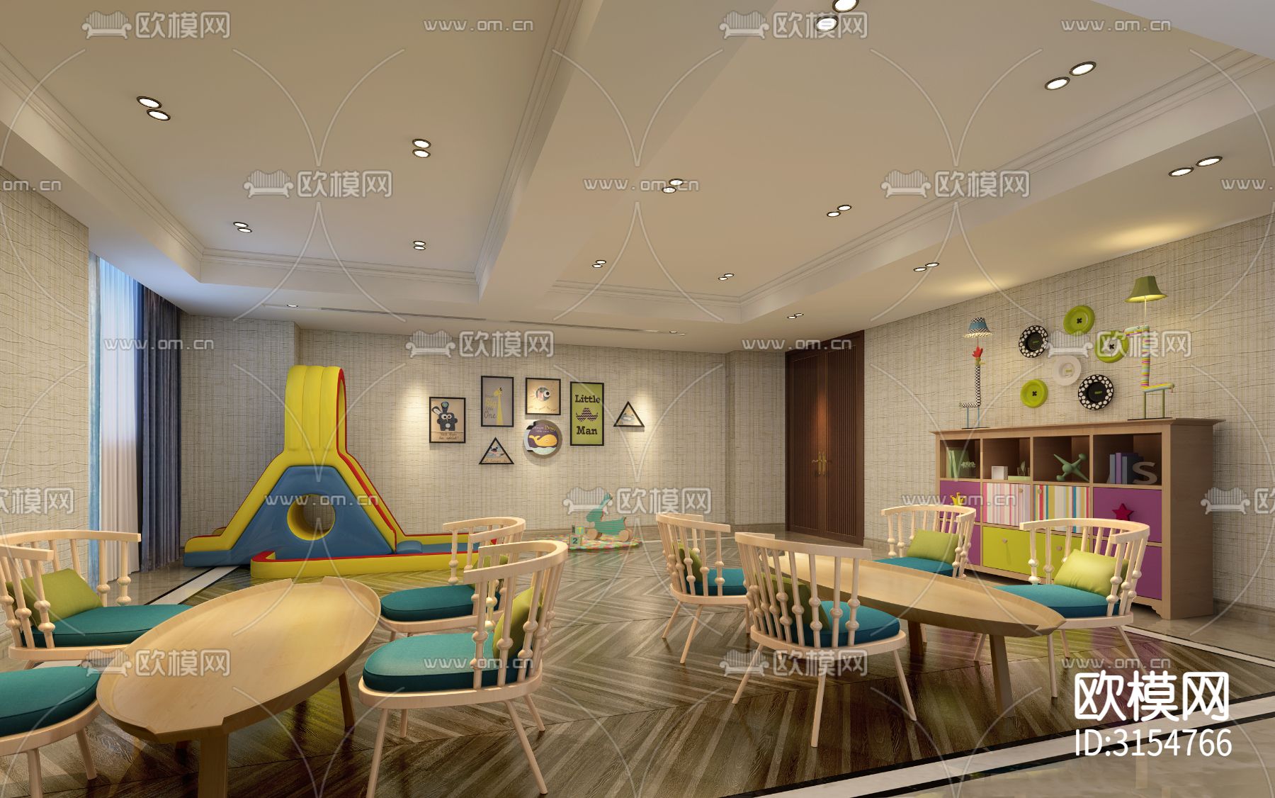 上海某会所cad施工图下载（渲染图8）