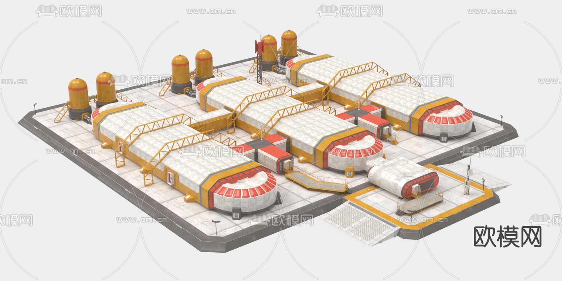 月球基地 太空基地3d模型下载（渲染图1）