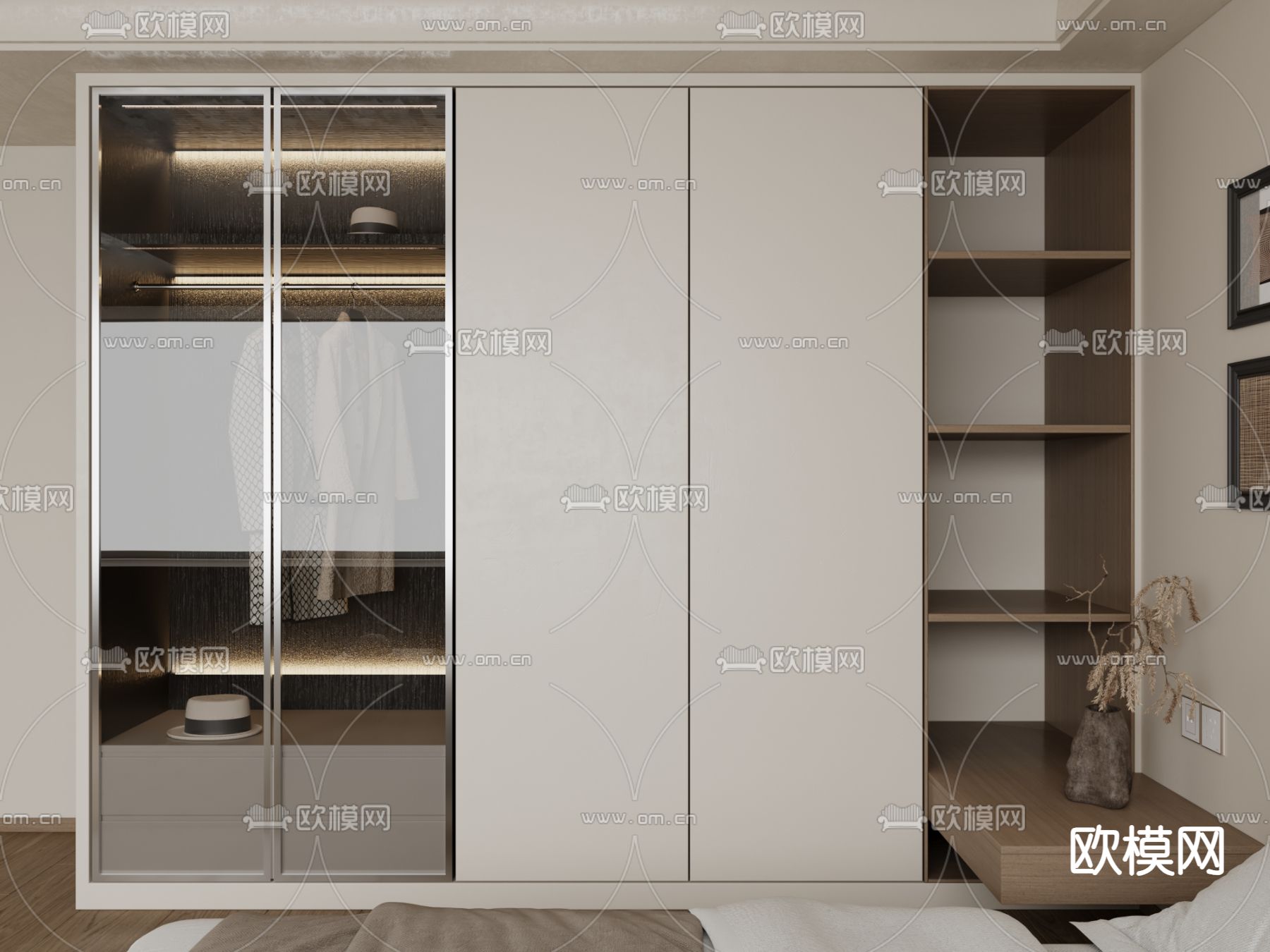 侘寂衣柜3d模型下载