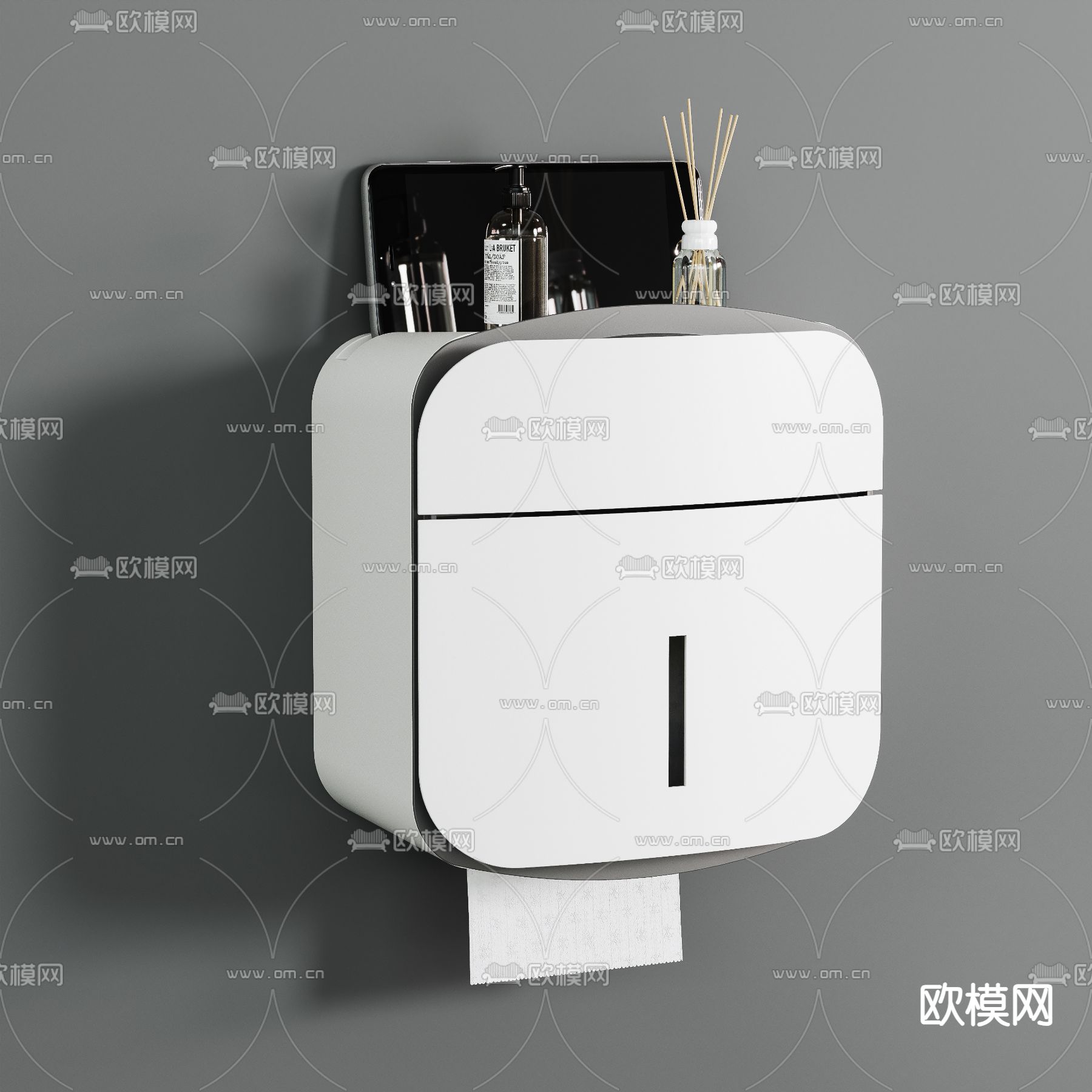 纸巾盒 餐纸盒 浴室用品3d模型下载（渲染图5）