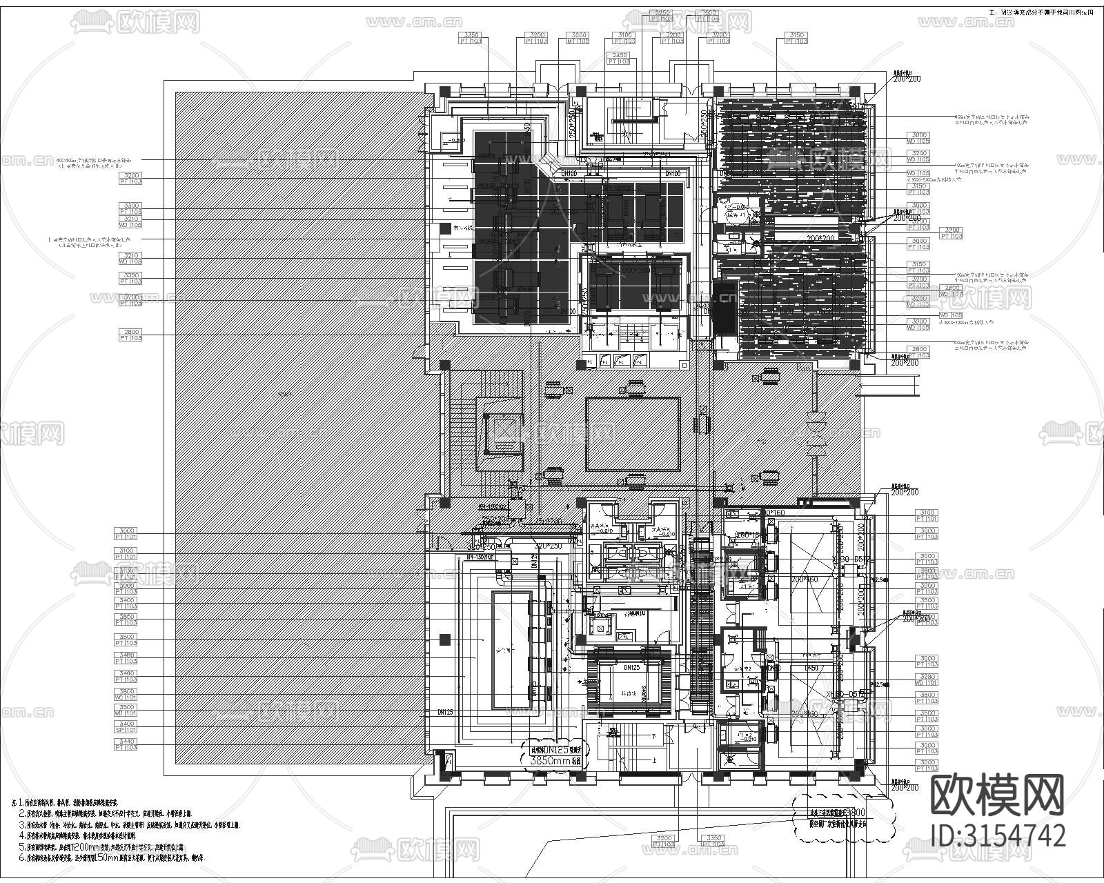 私人会所水电图cad施工图下载（渲染图7）
