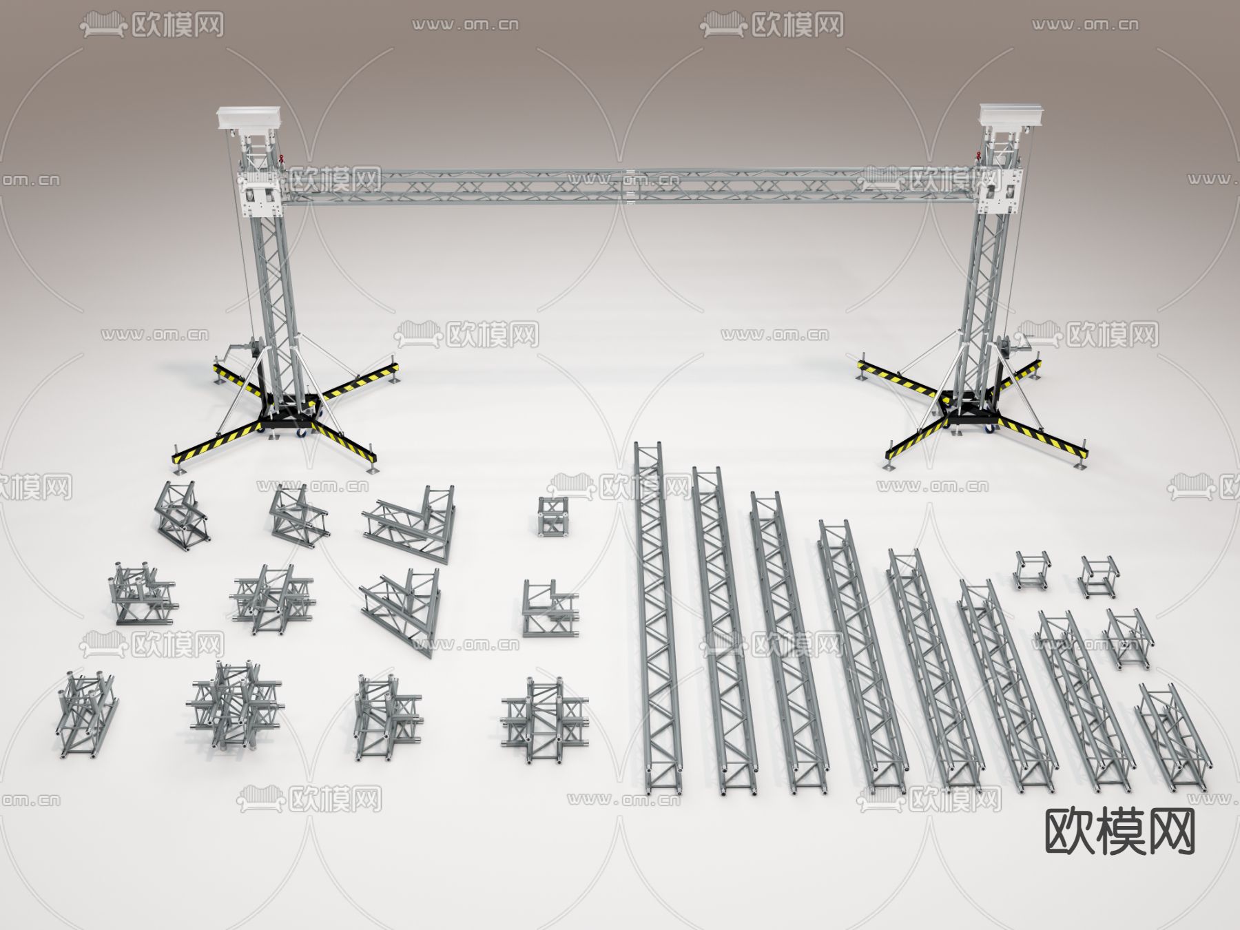 桁架升降机 建筑构建3d模型下载（渲染图1）
