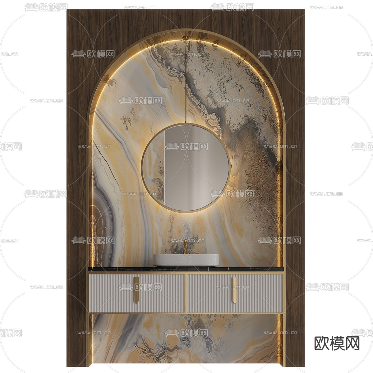 现代台盆 洗手台3d模型下载