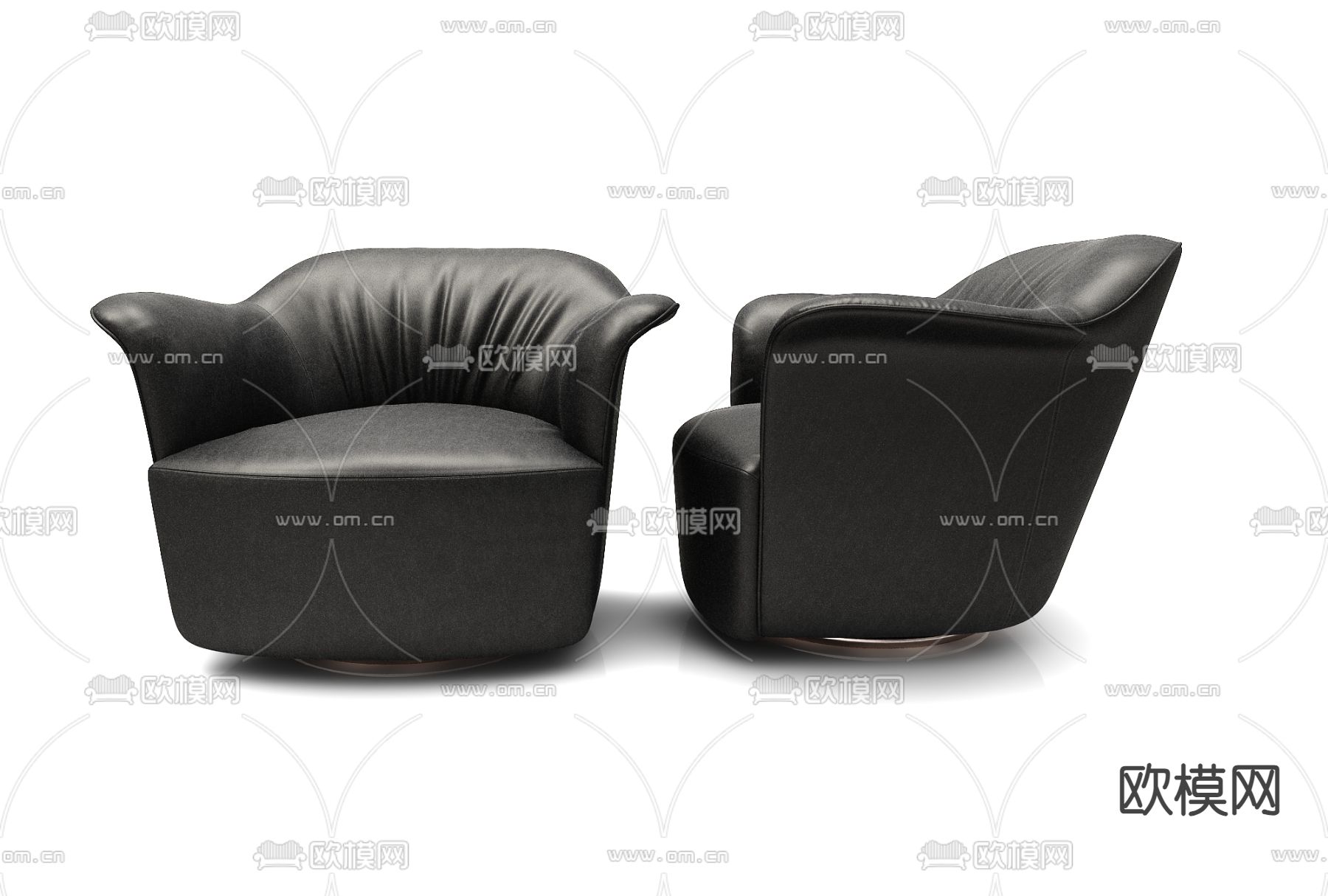 单人沙发 皮革沙发3d模型下载