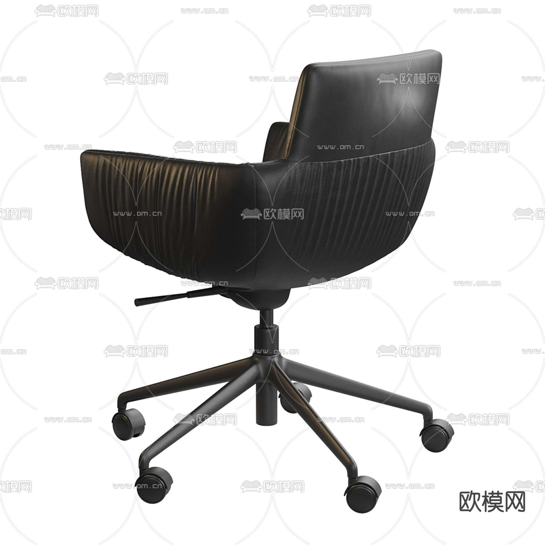 现代办公椅 单椅 皮革椅3d模型下载（渲染图2）