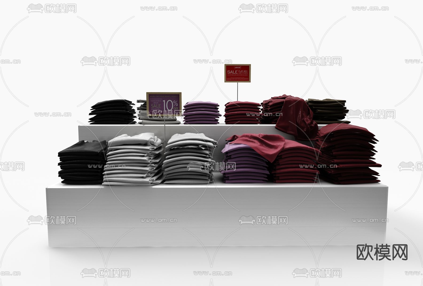 服装店展台 中岛台 流水台3d模型下载
