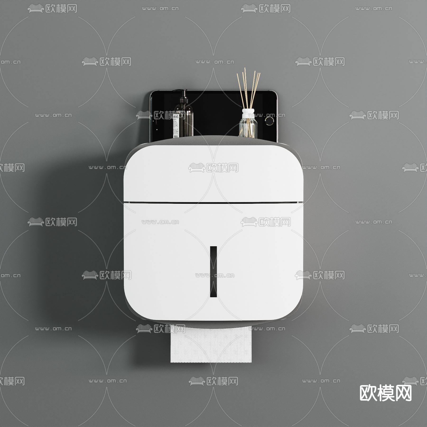 纸巾盒 餐纸盒 浴室用品3d模型下载（渲染图6）