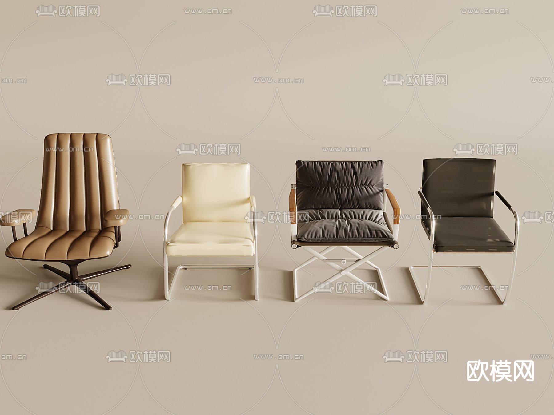 现代办公椅 休闲椅 老板椅 扶手椅 电脑椅3d模型下载