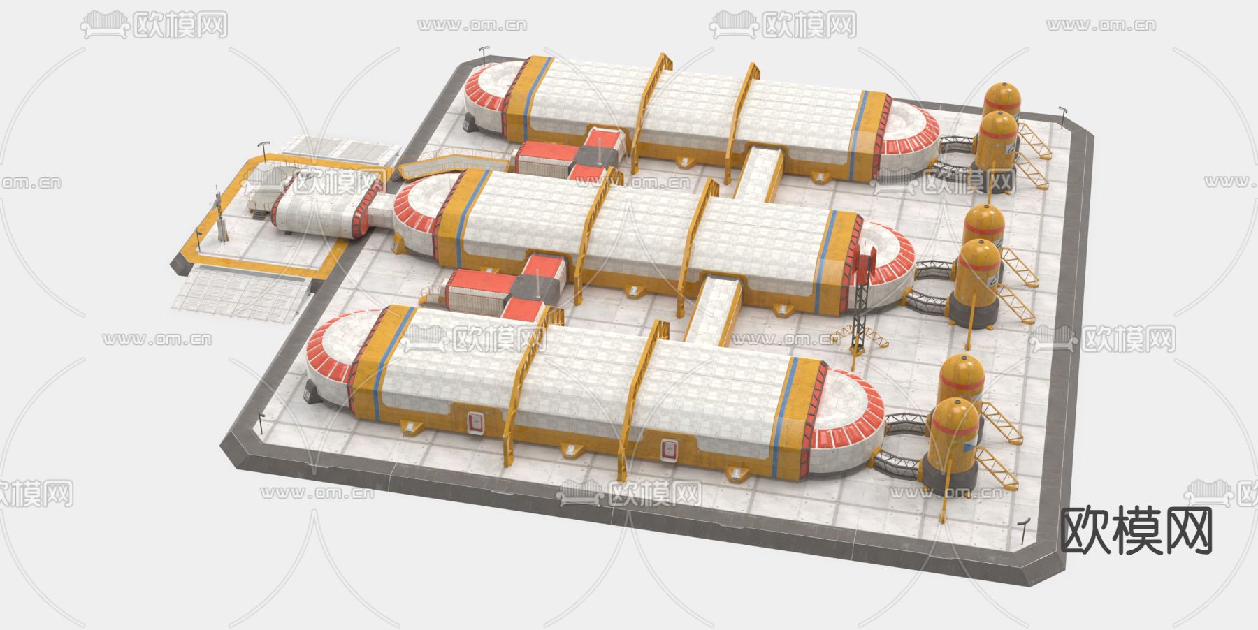 月球基地 太空基地3d模型下载（渲染图2）