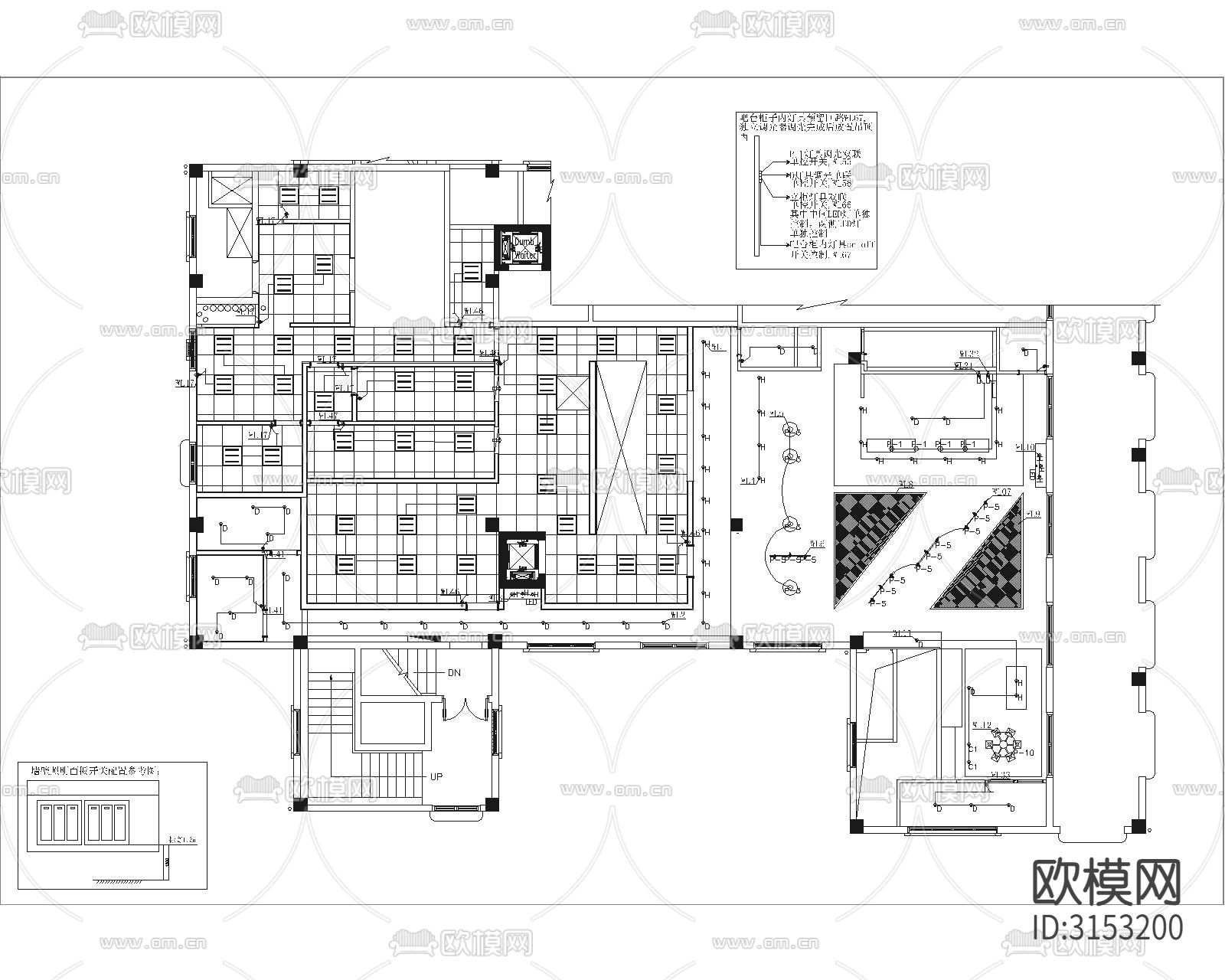 西餐厅水电图cad施工图下载（渲染图4）