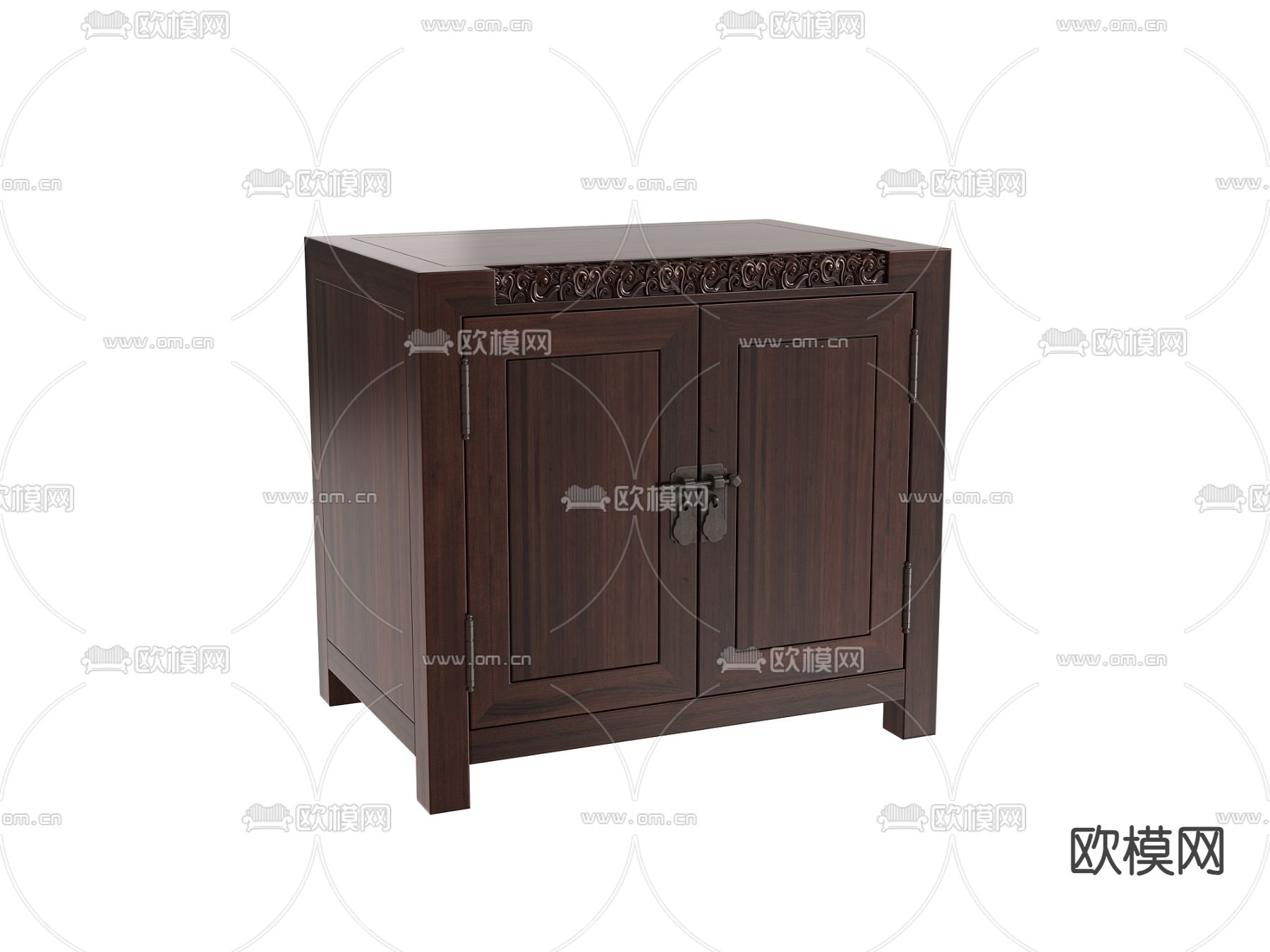 新中式床头柜3d模型下载