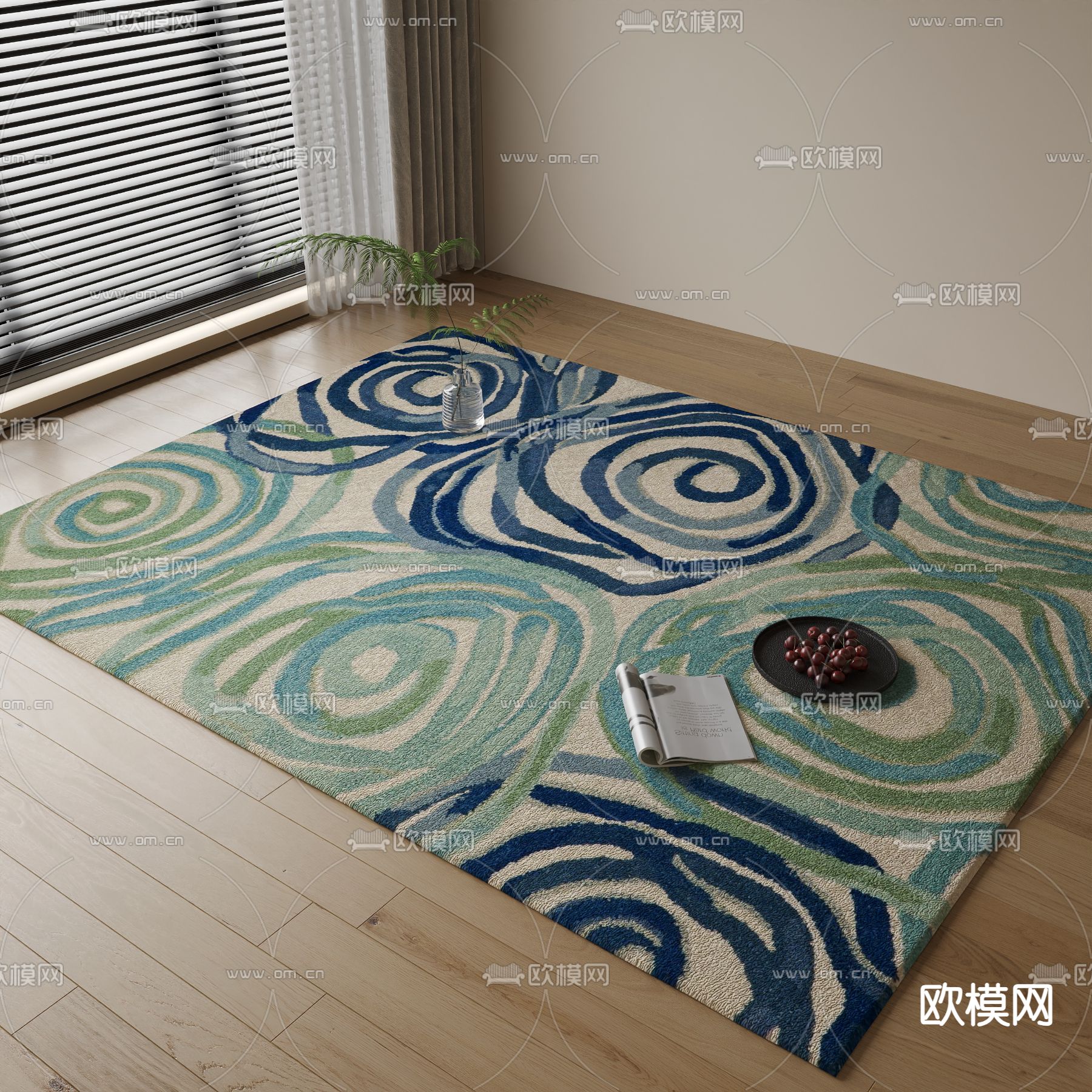 毛绒地毯3d模型下载