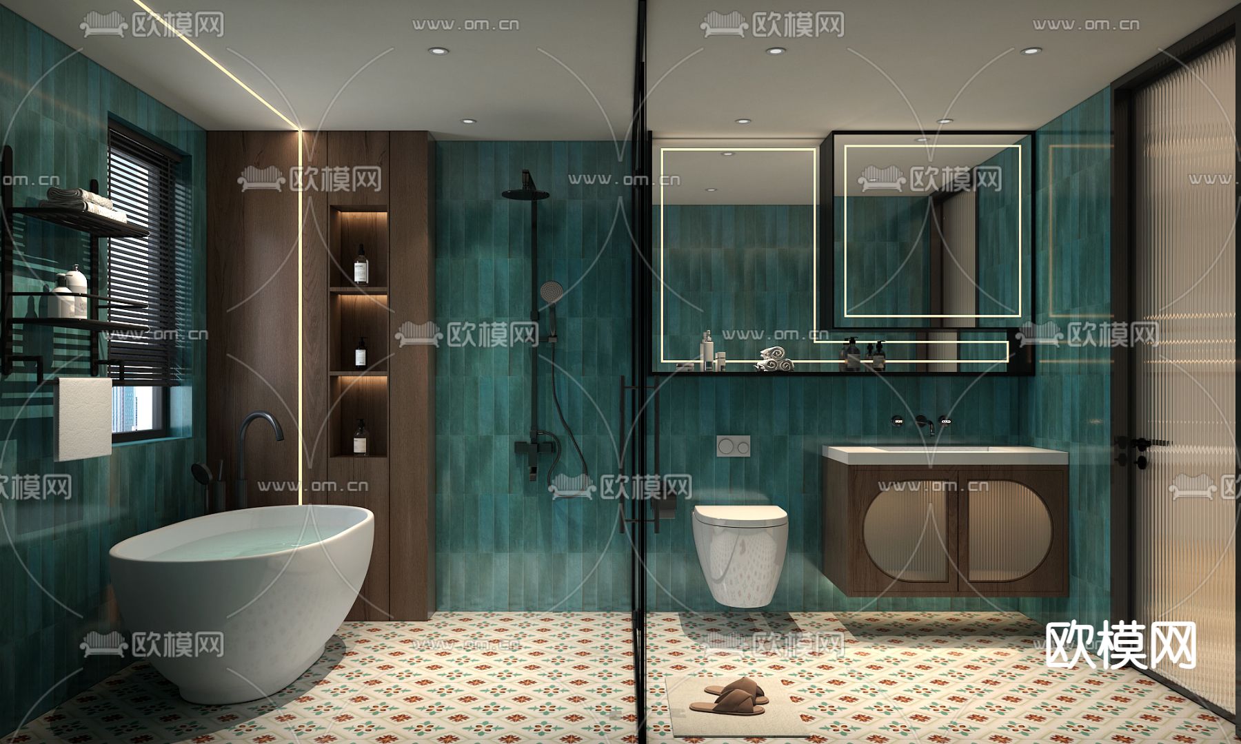 后现代卫生间 浴室3d模型下载