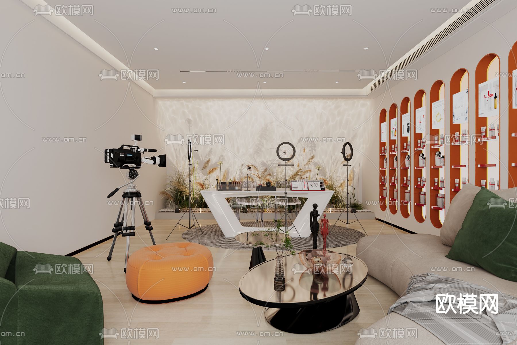 现代直播间3d模型下载