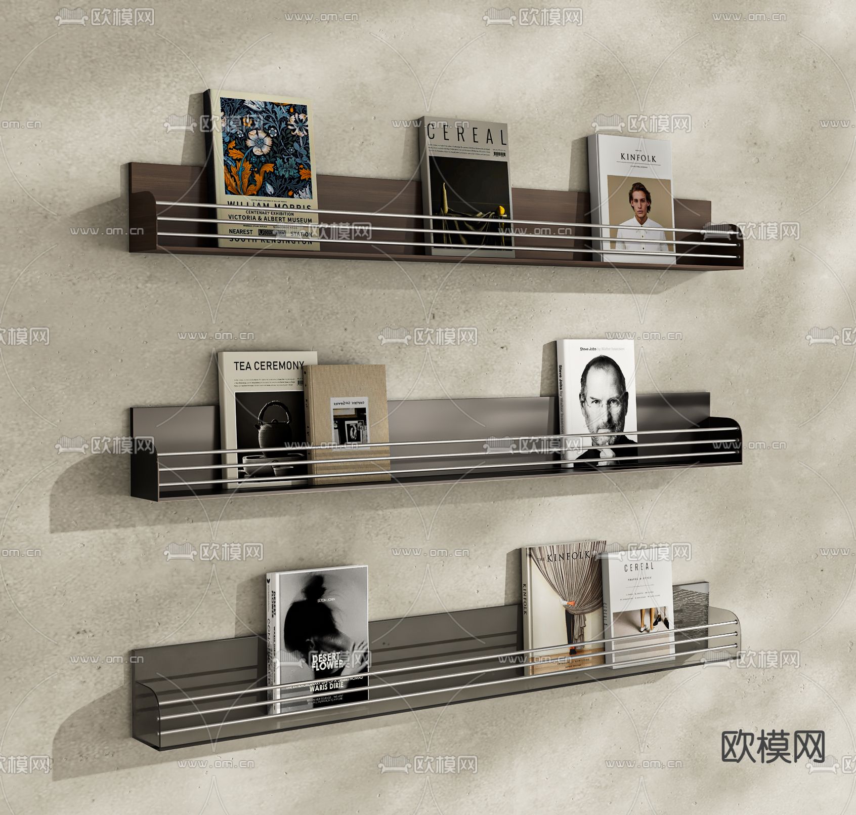 现代书架su模型下载（渲染图2）
