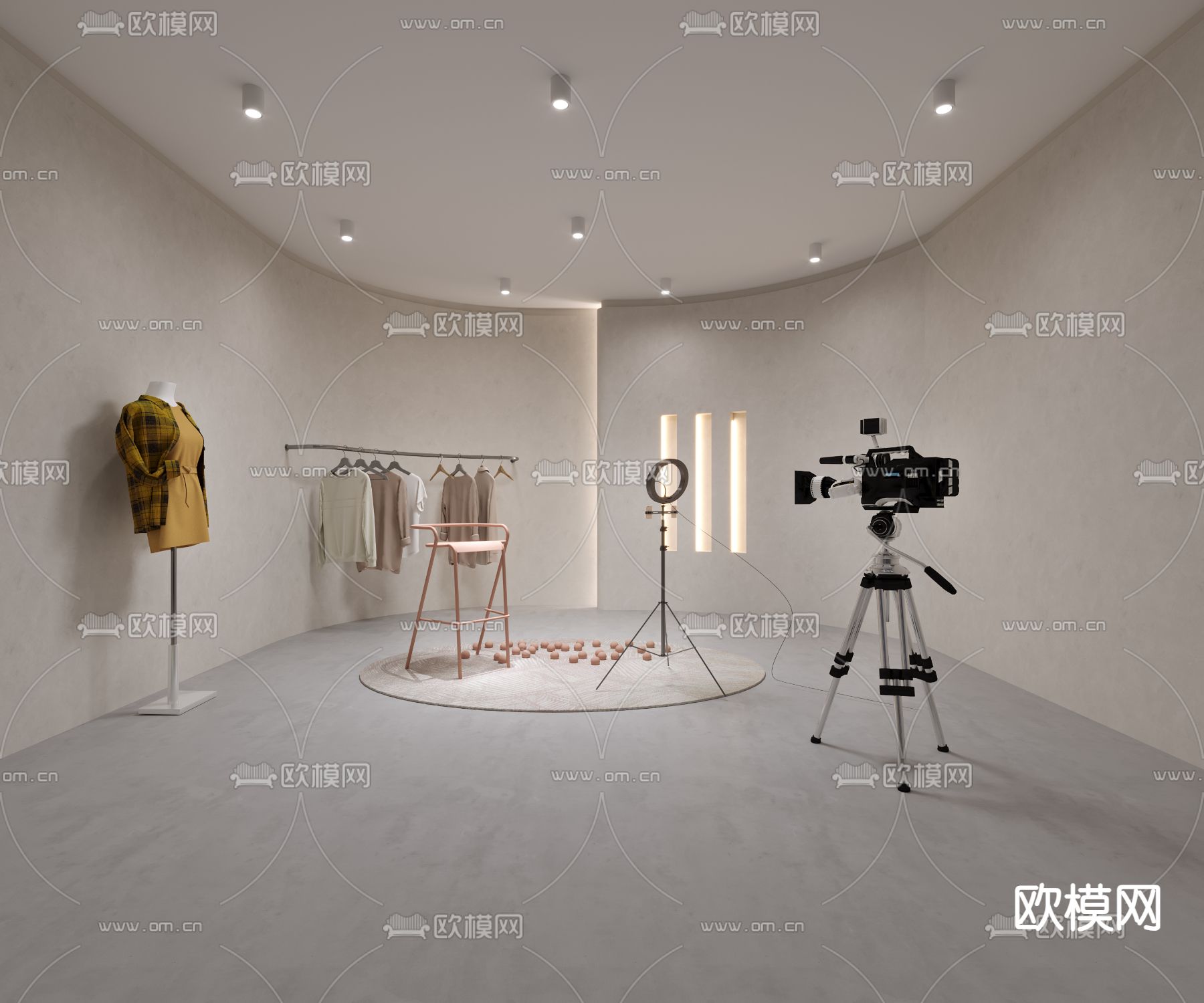 服装直播间3d模型下载