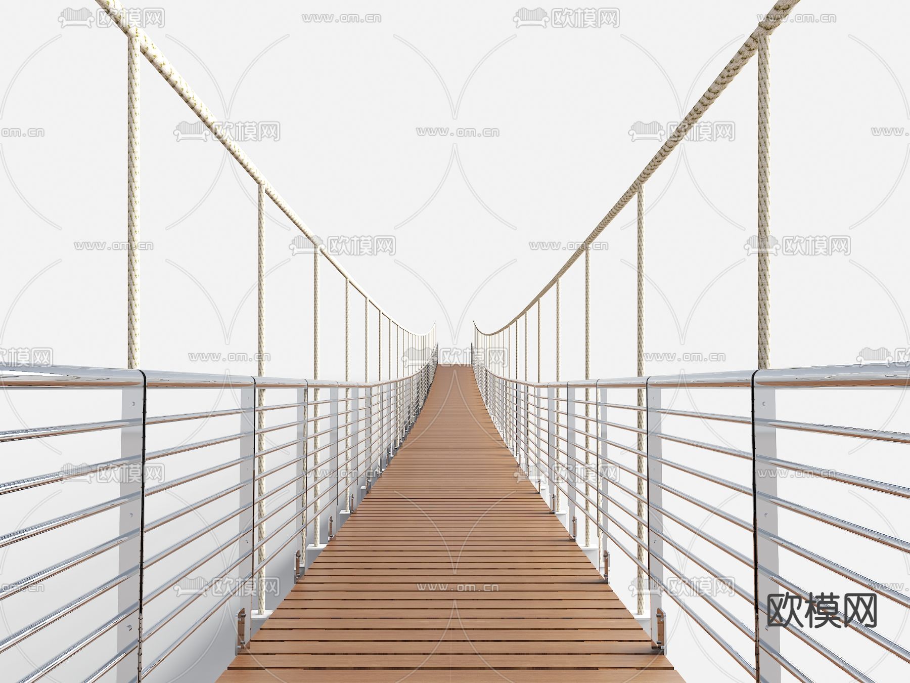 中式悬索桥 拉索桥 景观吊桥 索道桥 绳索桥3d模型下载