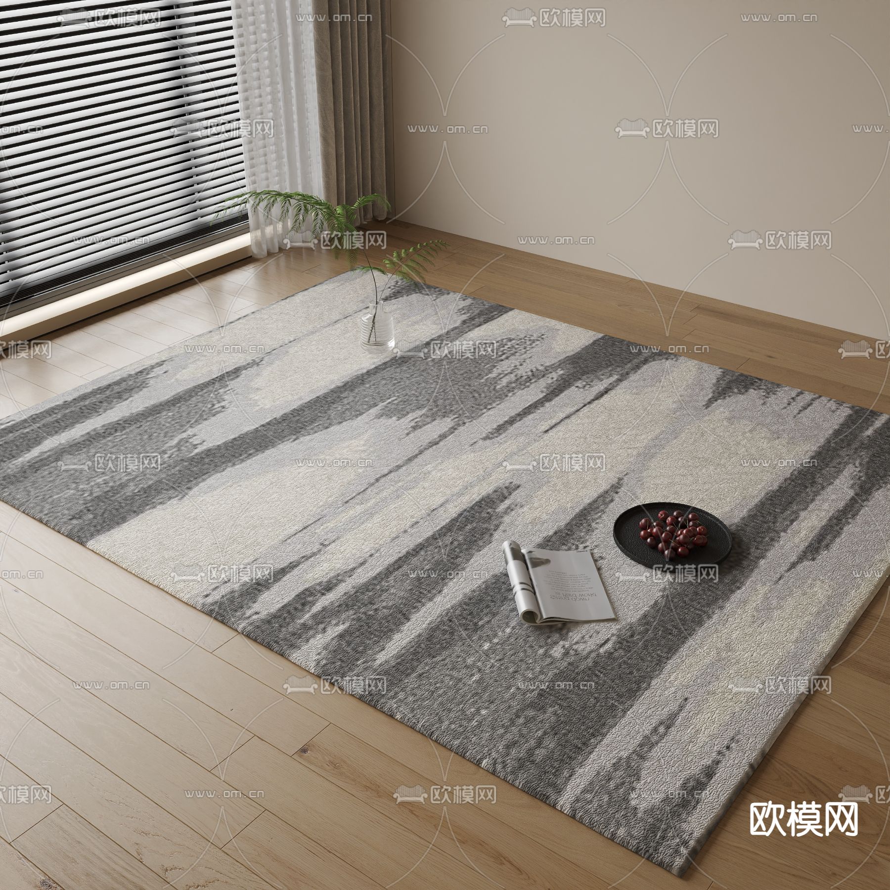 素色地毯3d模型下载