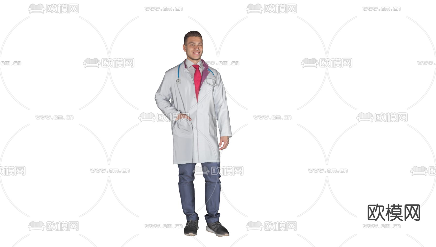 男医生 主治医生 医护人员3d模型下载（渲染图2）