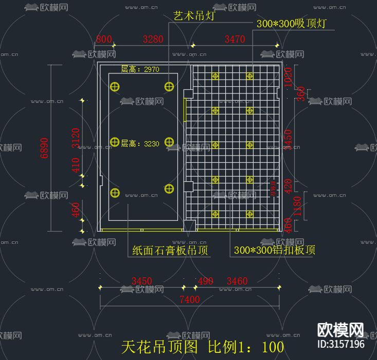 快餐店cad施工图下载（渲染图4）