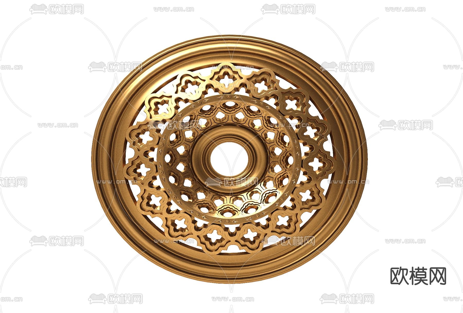 欧式雕花灯盘3d模型下载
