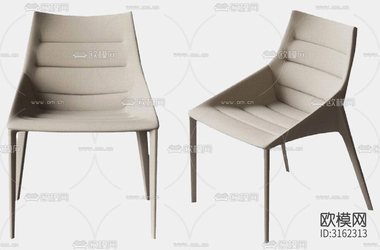 现代椅子CAD家具设计图纸下载（渲染图2）