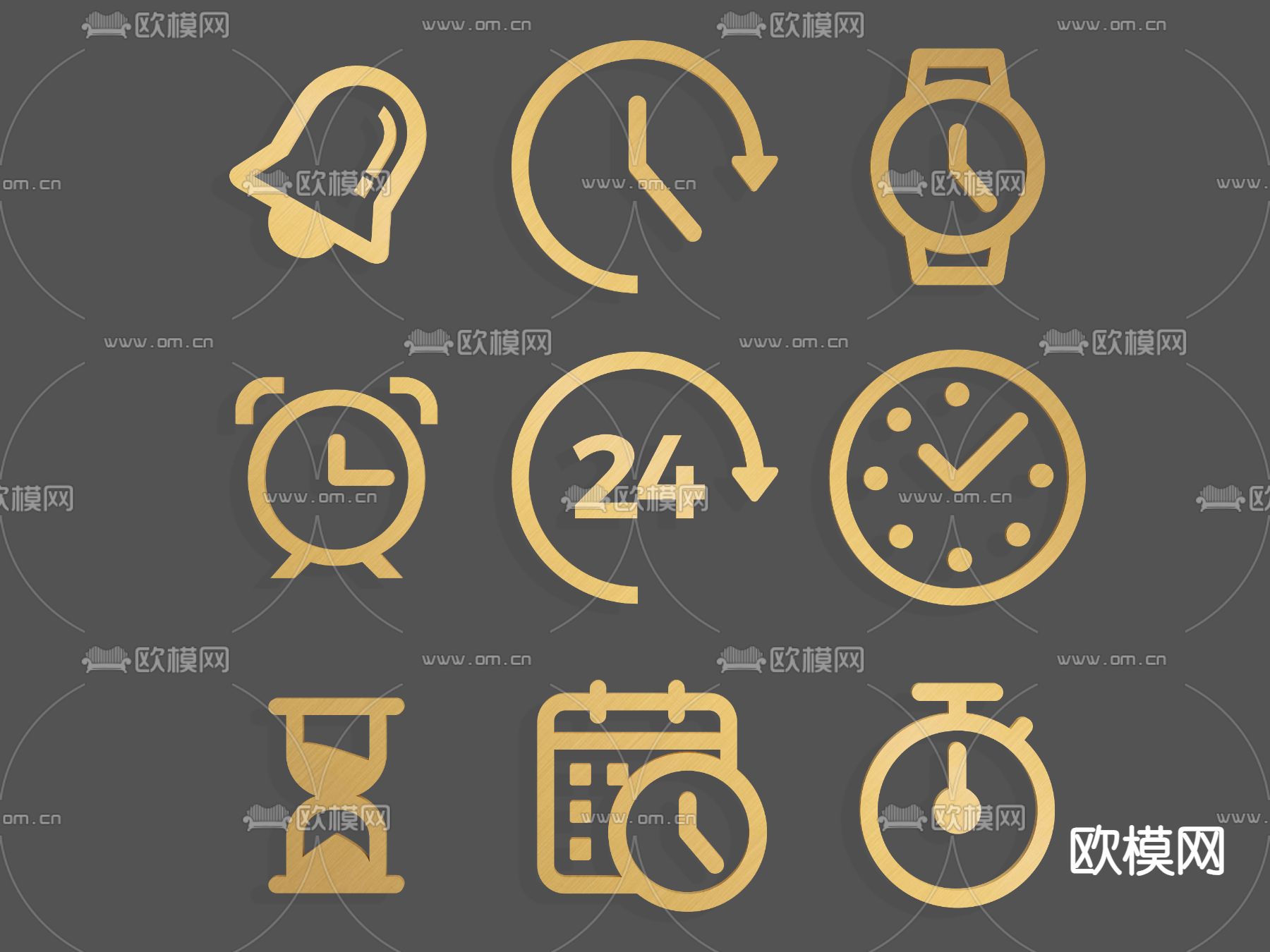 时时钟 秒表 计时器 图标3d模型下载