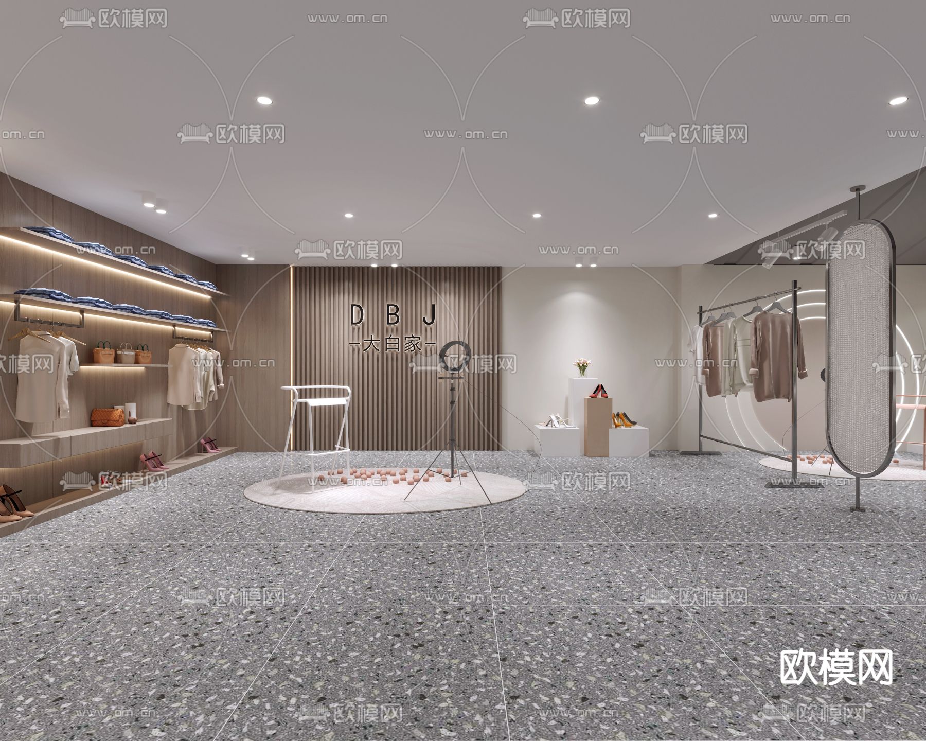 服装直播间3d模型下载（渲染图1）