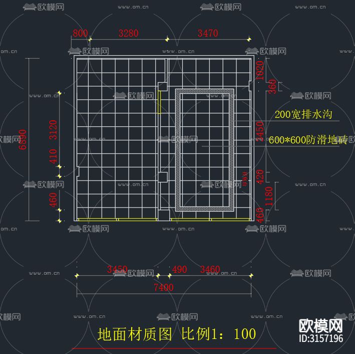 快餐店cad施工图下载（渲染图3）