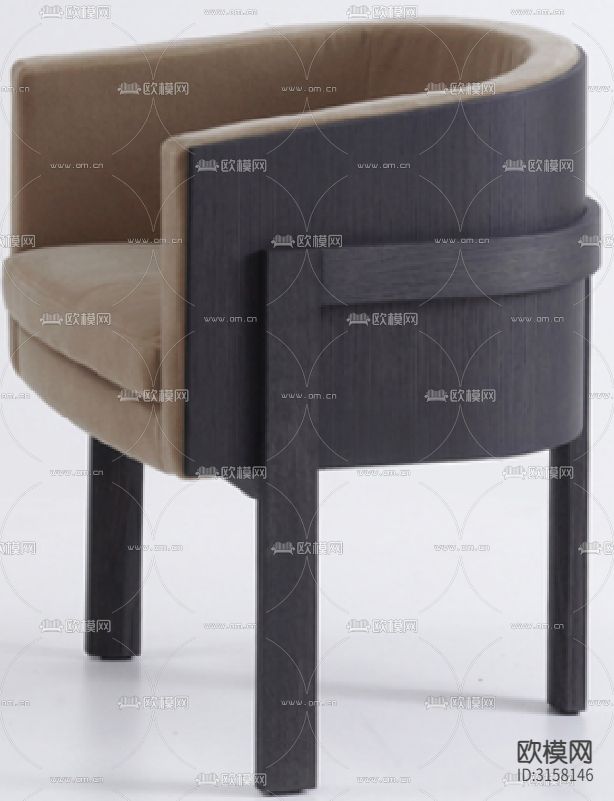 现代椅子CAD家具设计图纸下载（渲染图2）