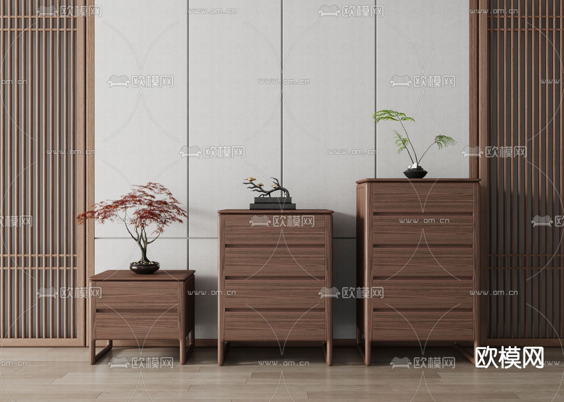 新中式斗柜3d模型下载