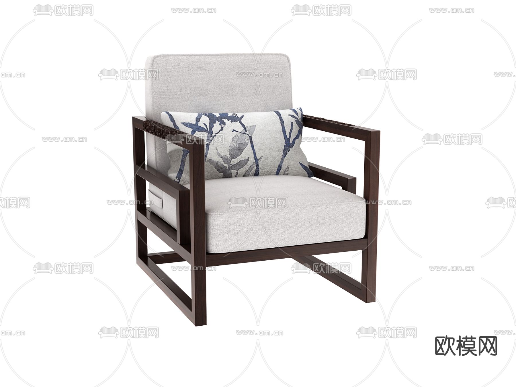 新中式椅子 扶手椅 休闲椅3d模型下载