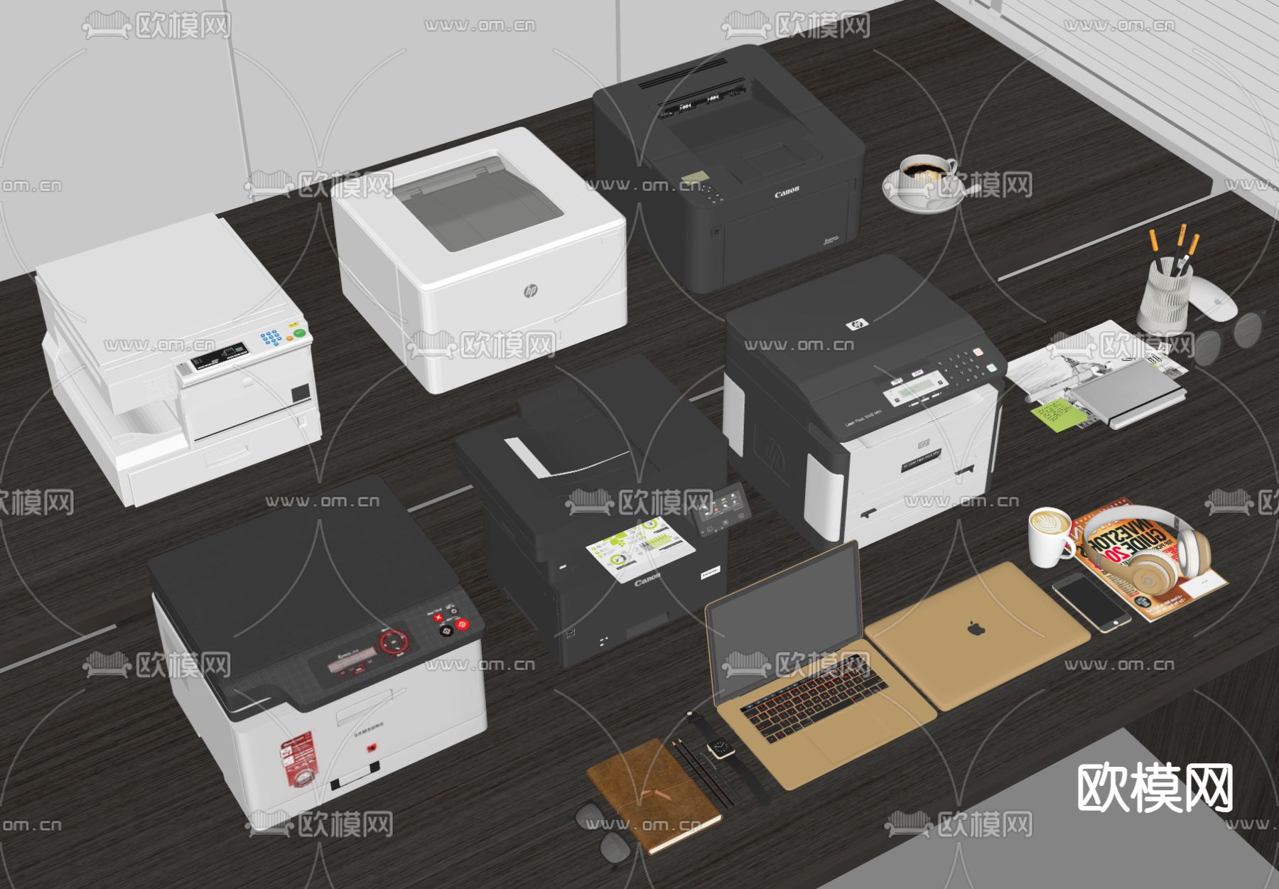 打印机 复印机 扫描机su模型下载（渲染图1）
