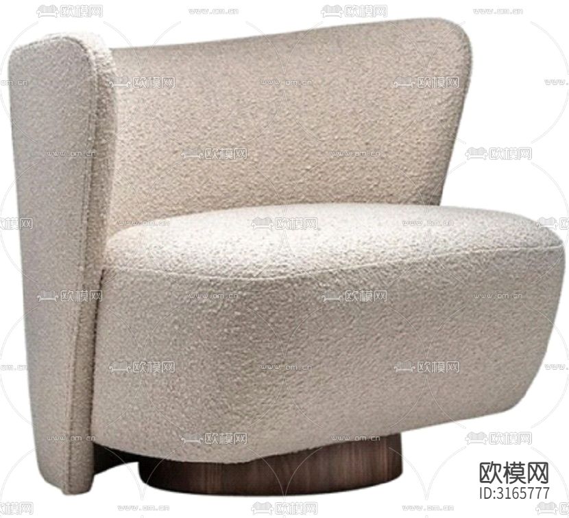 现代休闲椅CAD家具设计图纸下载（渲染图2）