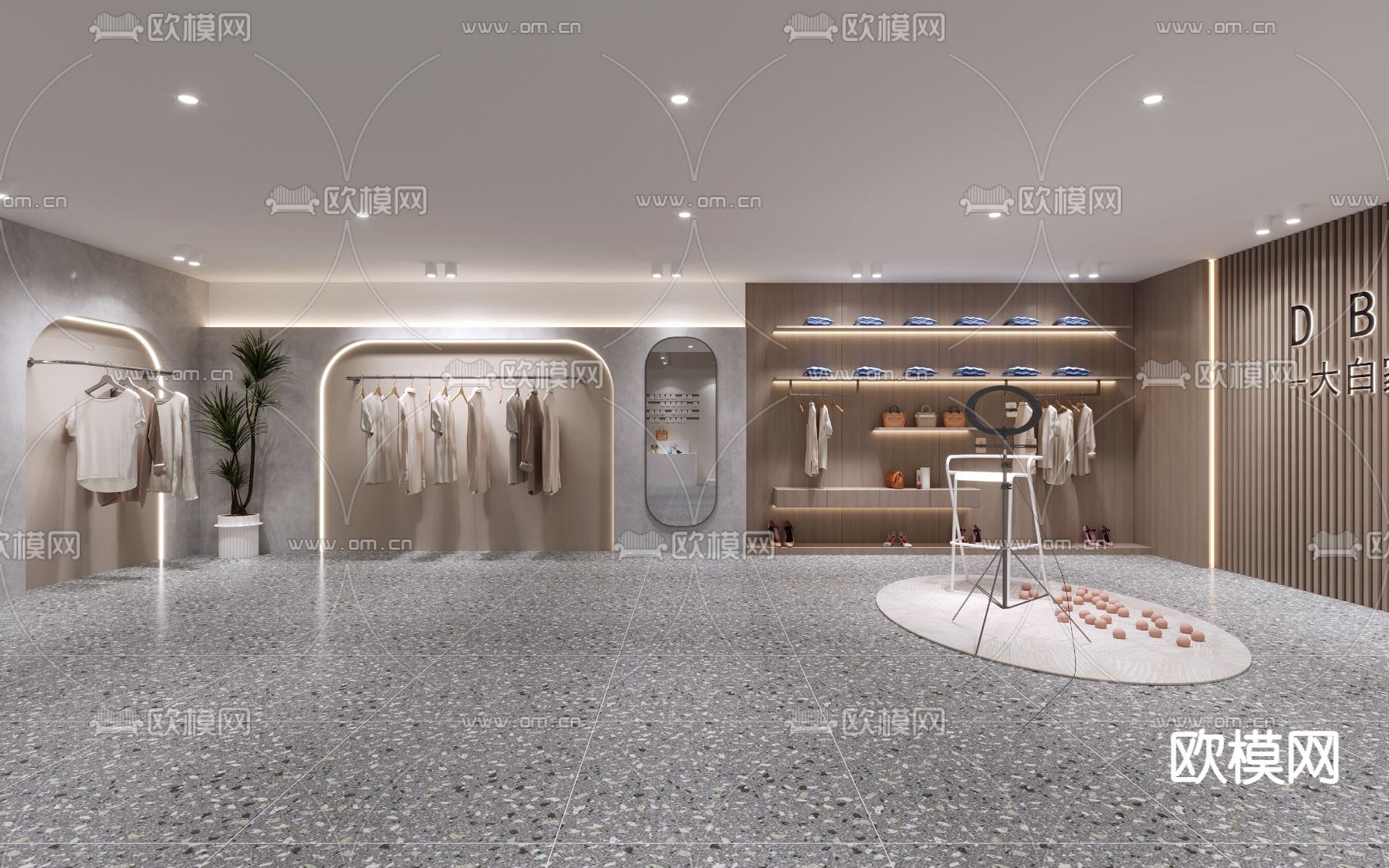 服装直播间3d模型下载（渲染图3）