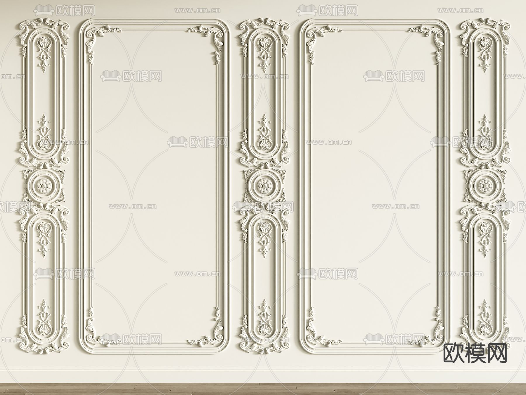 欧式雕花护墙板su模型