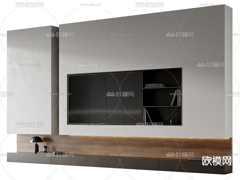 电视背景3d模型下载(渲染图2)