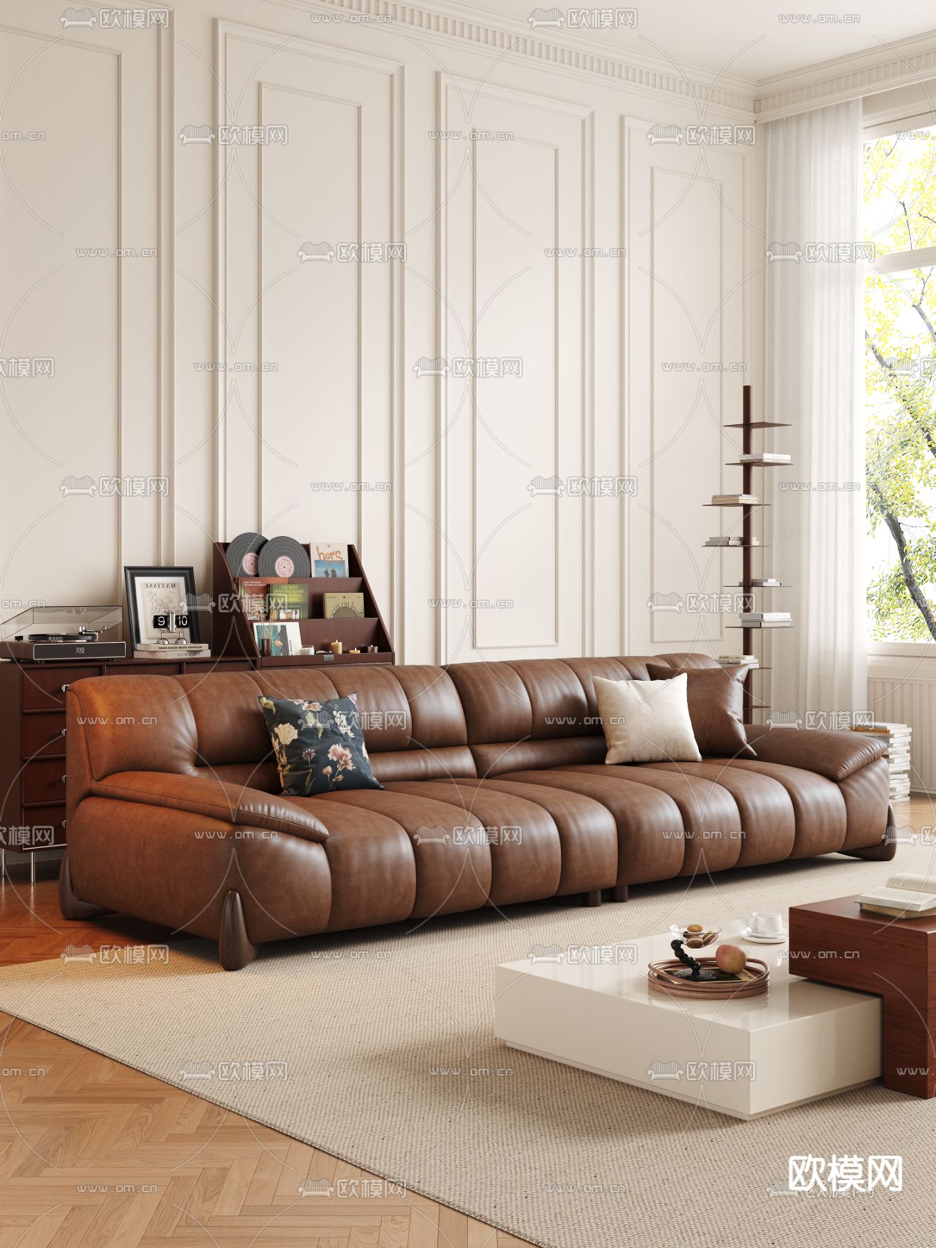 中古风沙发 双人沙发3d模型下载