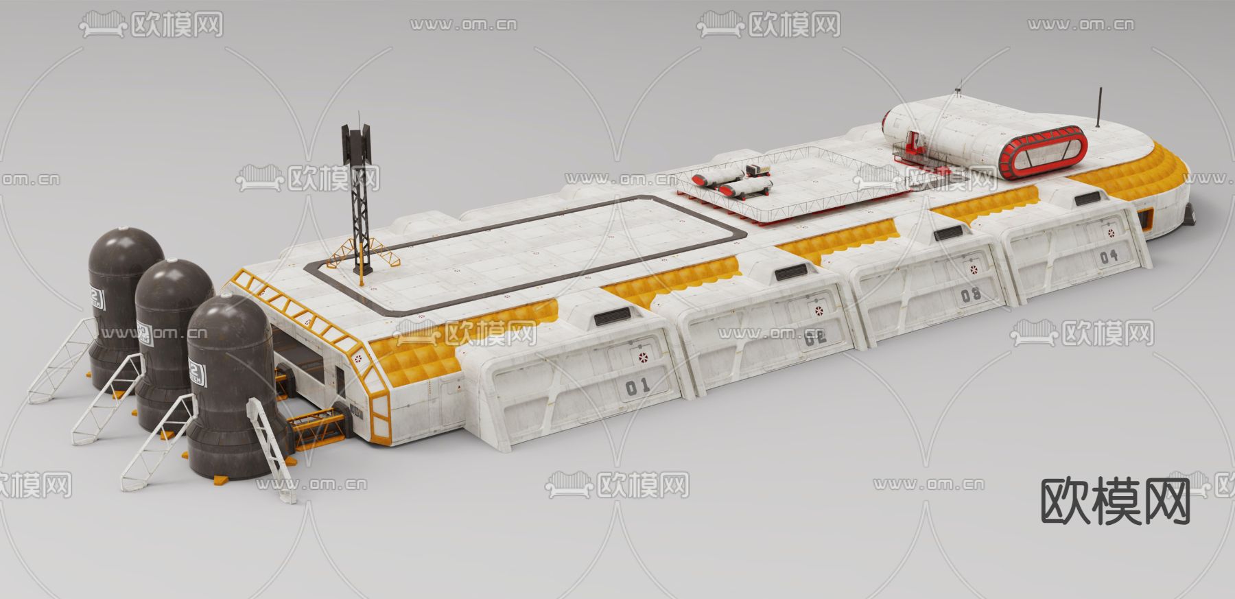 月球基地 太空基地3d模型下载（渲染图1）