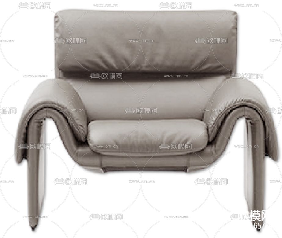 现代休闲椅子CAD家具设计图纸下载（渲染图2）