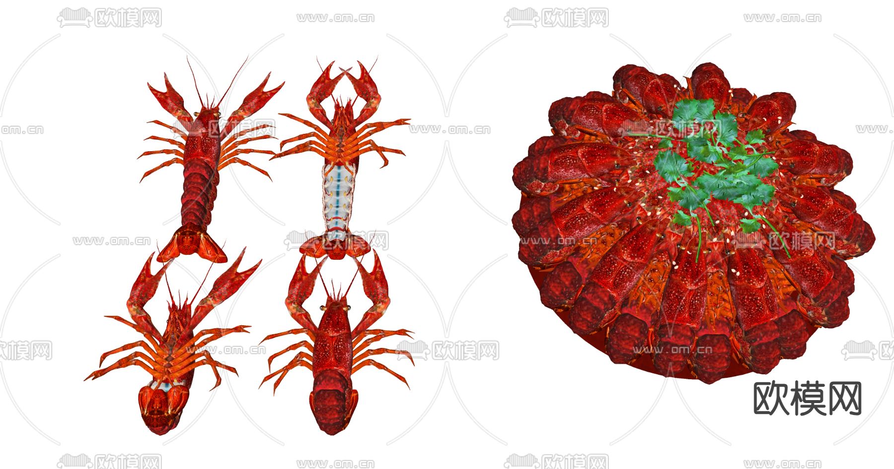 小龙虾 麻辣小龙虾su模型下载（渲染图1）