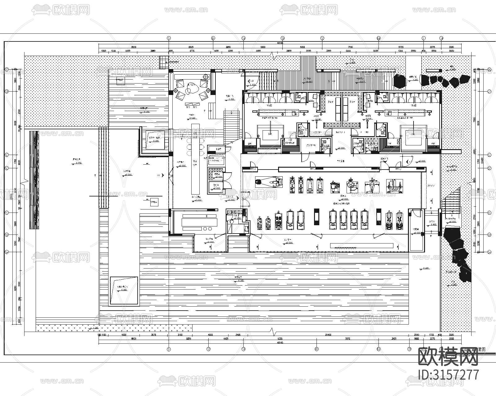 会所cad施工图下载（渲染图2）