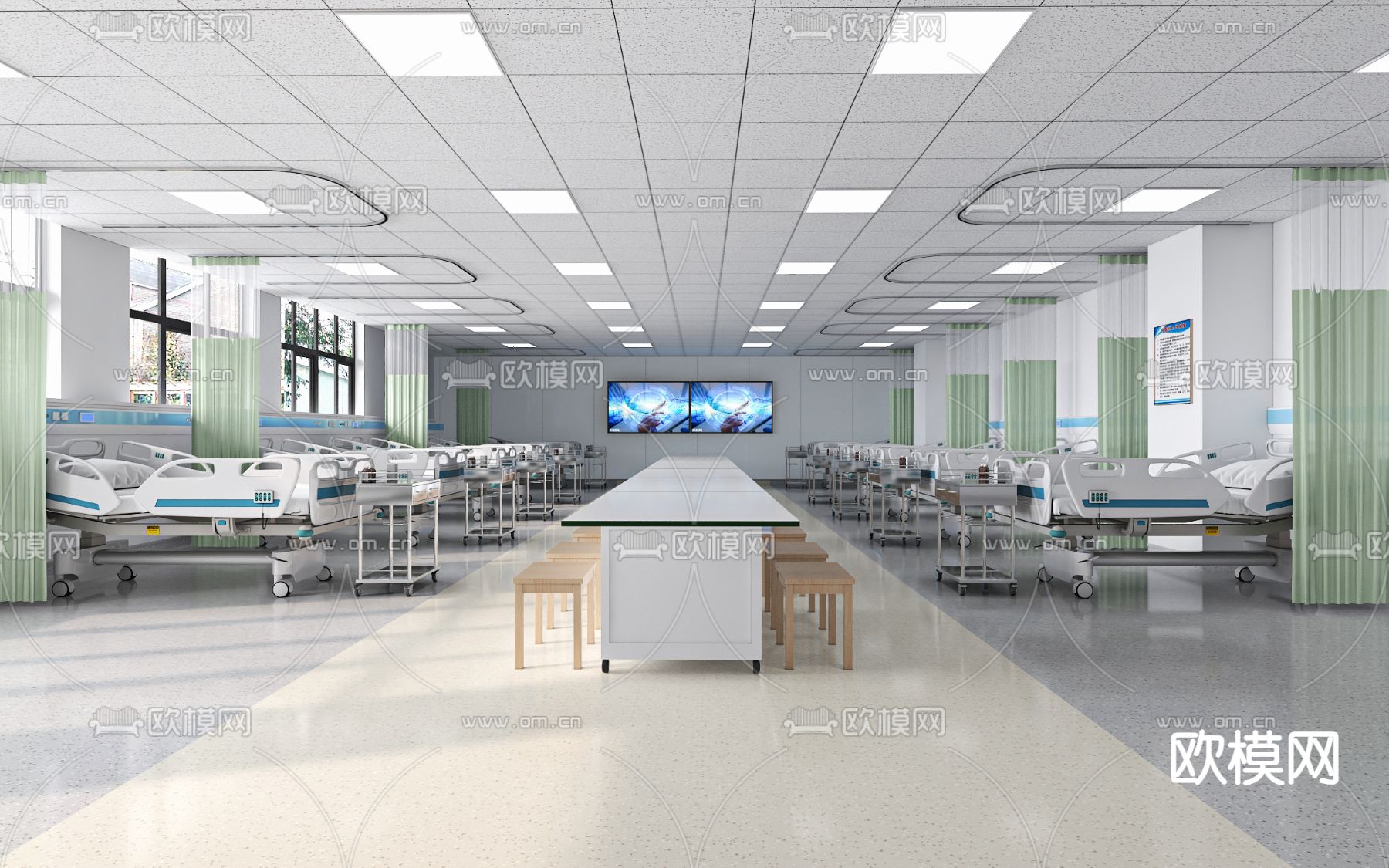 医院病房3d模型下载