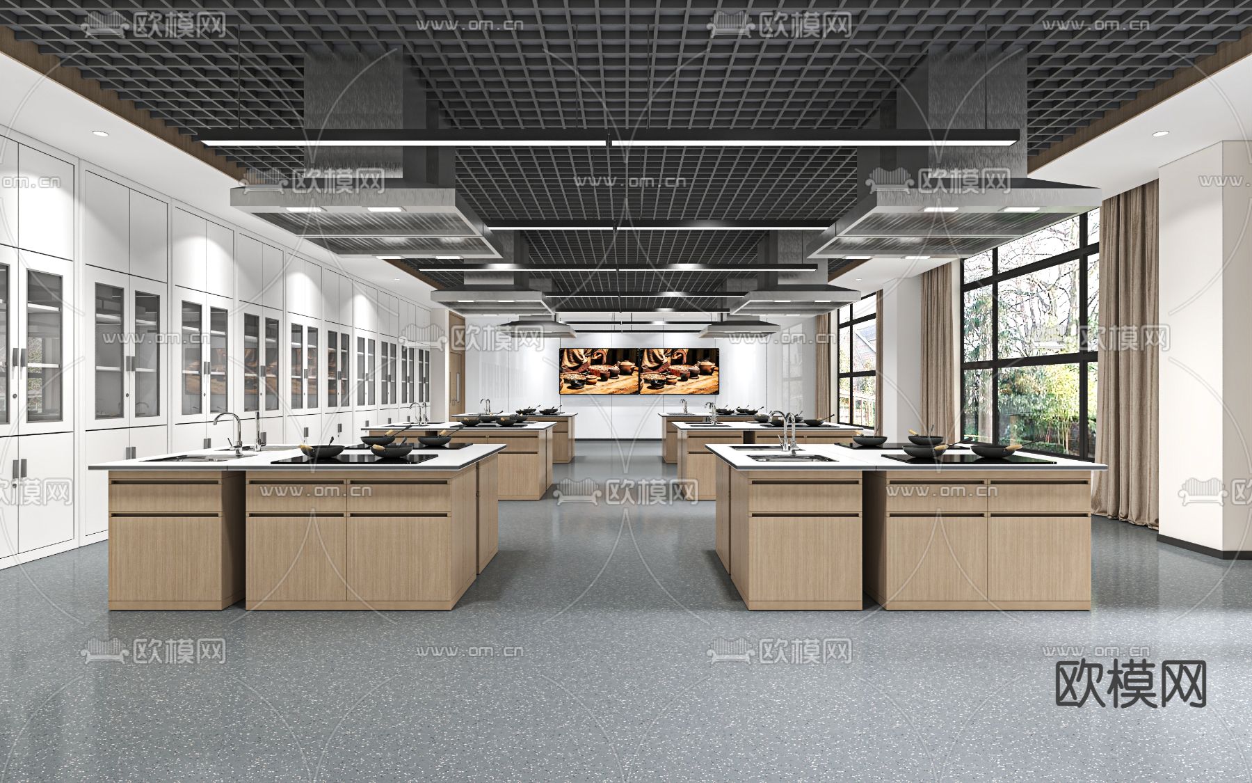 中药炮制实训室3d模型下载