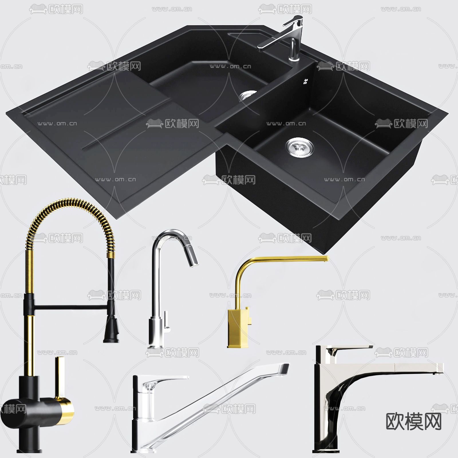 现代水槽 洗菜盆3d模型下载