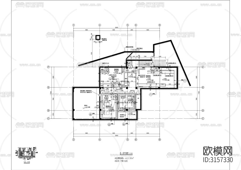 外國語學校新建綜合樓工程建筑cad施工圖下載(渲染圖2)