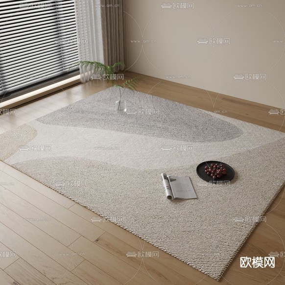 现代地毯 方毯3d模型下载